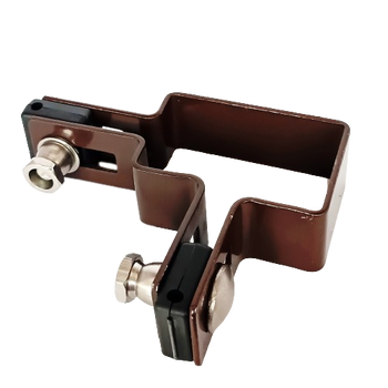 Obejma narożna 60x40mm (fi-6mm) + akcesoria nierdzewne z nakrętką zrywalną RAL8017