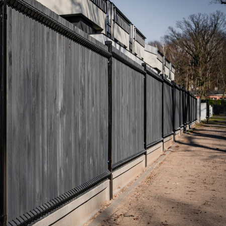 Przesłona ogrodzenia panelowego 3D (51 drutów pionowych) Wiśniowski na wys.2030mm - grafit