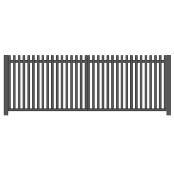 Brama dwuskrzydłowa palisadowa ocynkowana i lakierowana proszkowo - palisada spawana pionowa 60mm x 40mm