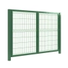 OUTLET -  Brama panelowa dwuskrzydłowa 3D o wymiarze 4000mm x 1530mm + furtka panelowa 3D o wym. 1000mm x 1530mm zielona RAL6005