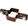 Obejma prosta 60mm x 40mm (fi-4mm) + akcesoria nierdzewne -  nakrętka zwykła RAL 8017