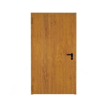 Drzwi techniczne stalowe zewnętrzne Wiśniowski - PŁASZCZOWE ECO. Skrzydło wypełnione styropianem  o wym. 1010mm x 2050mm złoty dąb - prawe