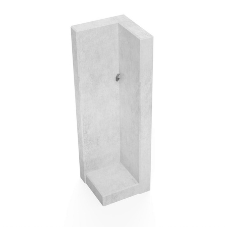 Mur oporowy narożny z ramieniem 49cm - klasa obciążenia do 16,7kN/m² (lico od strony zewnętrznej)