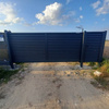 OUTLET - Brama przesuwna HOME INCLUSIVE AW.10.229 o wym. 4000mm x 1600mm z napędem AWSo 2018 PRO grafit RAL7016 - lewa