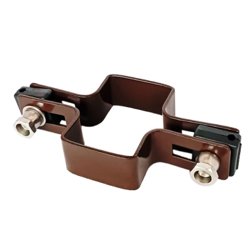 Obejma prosta 60mm x 40mm (fi-4mm) + akcesoria nierdzewne -  nakrętka zrywalna RAL8017