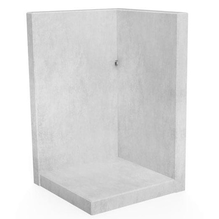 Mur oporowy narożny z ramieniem 99cm - klasa obciążenia do 33,3kN/m² (lico od strony zewnętrznej)