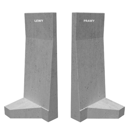 Mur ogrodzeniowy L 190cm x 100cm x 70cm (narożnik prawy) + śruby zamkowe