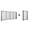 Brama panelowa dwuskrzydłowa 2D SOLID (6/5/6) 4000mm x 1700mm + furtka panelowa 2D SOLID 875mm x 1700mm RAL7016