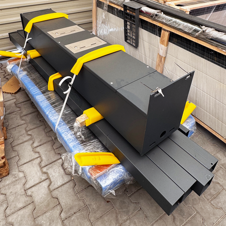 OUTLET - Brama przesuwna (4000mm x 1740mm) + furtka (1000mm x 1740mm) palisada pionowa + multibox (1800mm x 320mm x 310mm)
