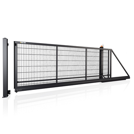 OUTLET - Brama kratowa przesuwna Wiśniowski Gardia Vega 2D (6/5/6) 4000mm x 1600mm / sterowanie ręczne / str. otwierania - lewa / RAL 9005 MAT