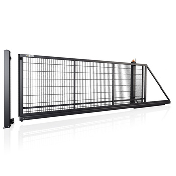 OUTLET - Brama kratowa przesuwna Wiśniowski Gardia Vega 2D (6/5/6) 4000mm x 1600mm / sterowanie ręczne / str. otwierania - lewa / RAL 9005 MAT