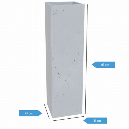 Donica betonowa 930mm x 310mm x 250mm TURO-L szara