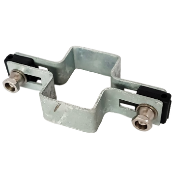 Obejma prosta 60mm x 40mm (fi-6mm) + akcesoria nierdzewne -  nakrętka zrywalna ocynk