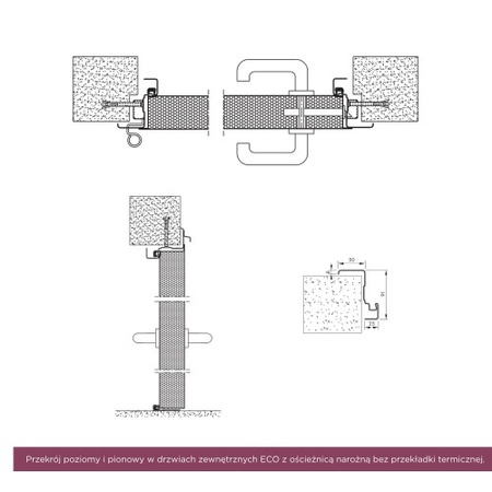 Drzwi techniczne stalowe zewnętrzne Wiśniowski - PŁASZCZOWE ECO. Skrzydło wypełnione styropianem o wym. 1010mm x 2050mm orzech - lewe