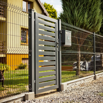 OUTLET - Furtka palisadowa 1600mm x 1000mm - profil poziomy 80mm x 20mm RAL7016 Lewa