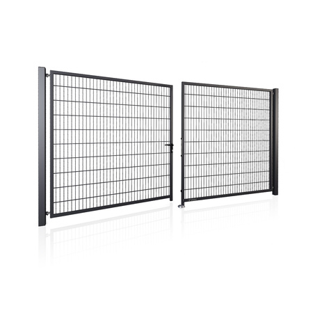 OUTLET - Brama panelowa dwuskrzydłowa Wiśniowski Gardia Light Vega 2D (6/5/6) 4000 x 1600mm / RAL 9005