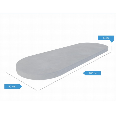Płyta chodnikowa Ovelo-XL 180cm x 60cm - grubość - 6cm szara