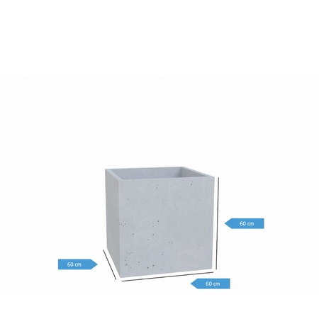 Donica betonowa 600mm x 600mm x 600mm BLOCCO-S szara