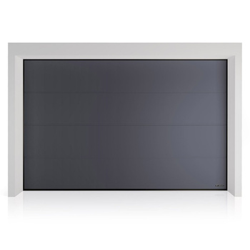 Brama garażowa segmentowa Wiśniowski UniPro o wymiarach 5000mm x 2250mm- panel gładki, bez przetłoczeń. Sterowanie automatyczne SPARK 800. RAL 7016