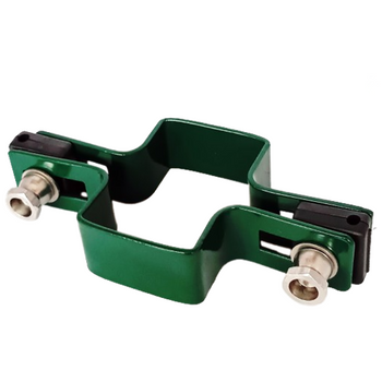 Obejma prosta 60mm x 40mm (fi-5mm) + akcesoria nierdzewne -  nakrętka zrywalna RAL6005