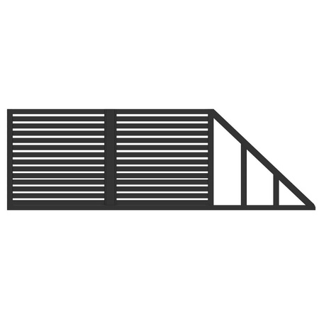OUTLET - Brama przesuwna palisada SOLID 5000mm x 1600mm RAL7016 MAT