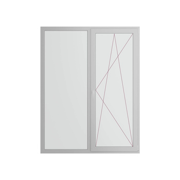 Wiśniowski Okno PVC PRIMO 82. Dwuskrzydłowe - stałe w ramie oraz skrzydło rozwierno-uchylne prawe. SPRAWDŹ OFERTĘ!