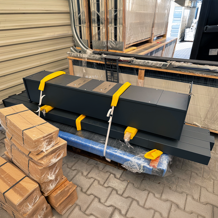 OUTLET - Brama przesuwna (4000mm x 1740mm) + furtka (1000mm x 1740mm) palisada pionowa + multibox (1800mm x 320mm x 310mm)