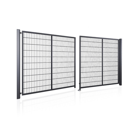 Brama panelowa dwuskrzydłowa 2D SOLID (6/5/6) 4000mm x 1300mm + furtka panelowa 2D SOLID 875mm x 1300mm RAL7016