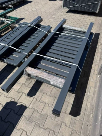 OUTLET - Furtka palisadowa 1600mm x 1000mm - profil poziomy 80mm x 20mm RAL7016 Lewa