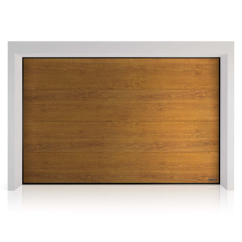 Brama garażowa segmentowa Wiśniowski UniPro o wymiarach 2500mm x 2250mm- panel gładki, bez przetłoczeń. Sterowanie automatyczne SPARK 600. Złoty Dąb (2178001-167)