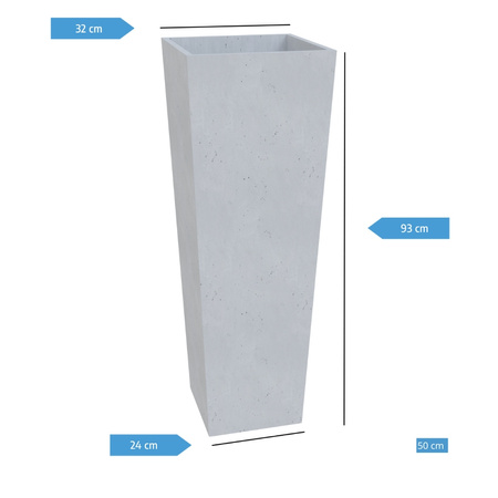 Donica betonowa 930mm x 320mm x 240mm CONO-L szara