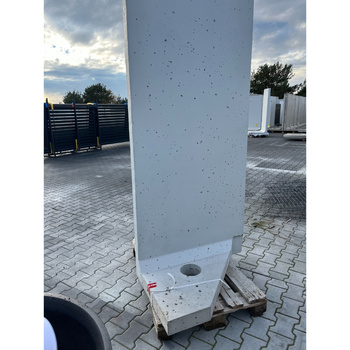 OUTLET Mur ogrodzeniowy L 220cm x 100cm x 90cm - narożnik lewy - impregnacja jasny popiel RAL7035 z wycięciem w stopie o średnicy fi-17cm