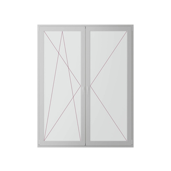 Wiśniowski Okno PVC PRIMO 76. Dwuskrzydłowe - okucie rozwierne, rozwierno - uchylne lewe ze słupkiem stałym. SPRAWDŹ OFERTĘ!