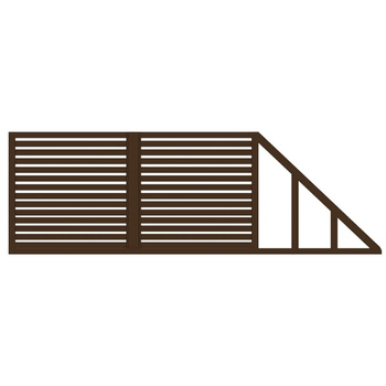 Brama przesuwna palisada SOLID 4000mm x 1600mm RAL8017 MAT