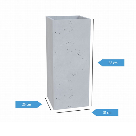 Donica betonowa 630mm x 310mm x 250mm TURO-M szara