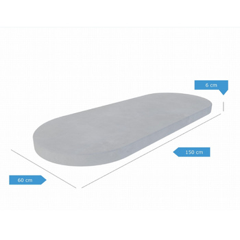 Płyta chodnikowa Ovelo-L 150cm x 60cm - grubość - 6cm szara