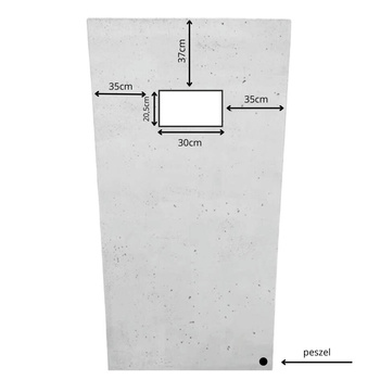 Mur ogrodzeniowy L 200cm x 100cm x 70cm + otwór na skrzynkę (30cm x 20,5cm)