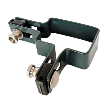 Obejma narożna 60x40mm (fi-6mm) + akcesoria nierdzewne z nakrętką zrywalną RAL7016