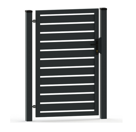 OUTLET - Furtka palisadowa 1500mm x 1000mm - profil poziomy 80mm x 20mm RAL7016 Lewa