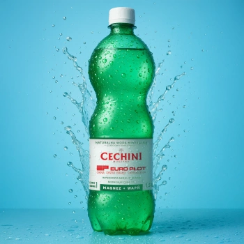 Woda wysokozmineralizowana średnionasycona Cechini x Euro-Płot butelka 1,5L