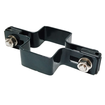 Obejma prosta 60mm x 40mm (fi-4mm) + akcesoria nierdzewne -  nakrętka zwykła RAL 7016