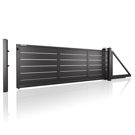 OUTLET - Wiśniowski brama przesuwna HOME INCLUSIVE AW.10.228 (wersja z prześwitem) 4000mm x 1800mm, prawa,  z napędem AWSoPRO, odbiornik IO, RAL HI ANTHRACITE