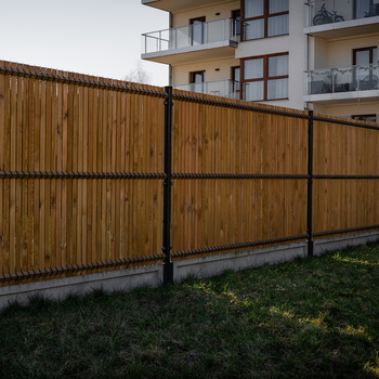 Przesłona ogrodzenia panelowego 3D (51 drutów pionowych) Euro Płot na wys.1730mm - naturalne drewno