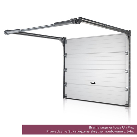 Brama garażowa segmentowa Wiśniowski UniPro o wymiarach 5000mm x 2250mm- panel gładki, bez przetłoczeń. Sterowanie automatyczne SPARK 800. Orzech (2178007-167)