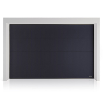 Brama garażowa segmentowa Wiśniowski UniPro o wymiarach 5000mm x 2250mm - panel gładki, bez przetłoczeń. Sterowanie automatyczne SPARK 800. Anthracite Grey 701605-167