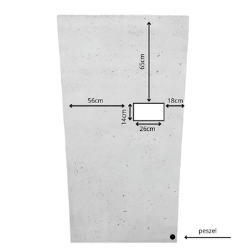 Mur ogrodzeniowy L 200cm x 100cm x 70cm + peszel + otwór na skrzynkę (26cm x 14cm)