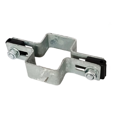Obejma prosta 60mm x 40mm (fi-5mm) + akcesoria nierdzewne -  nakrętka zwykła ocynk