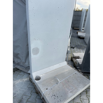 OUTLET Mur ogrodzeniowy L 200cm x 100cm x 90cm - impregnacja jasny popiel RAL7035 z wycięciem w stopie o średnicy fi-13cm