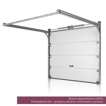 Brama garażowa segmentowa Wiśniowski UniPro o wymiarach 5000mm x 2250mm - panel gładki, bez przetłoczeń. Sterowanie automatyczne SPARK 800. HI COSMIC BLACK