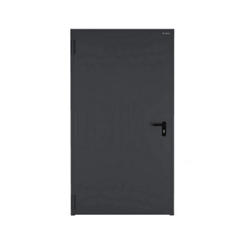 Drzwi techniczne stalowe zewnętrzne Wiśniowski - PŁASZCZOWE ECO. Skrzydło wypełnione styropianem  o wym. 1010mm x 2050mm grafit RAL 7016 - prawe